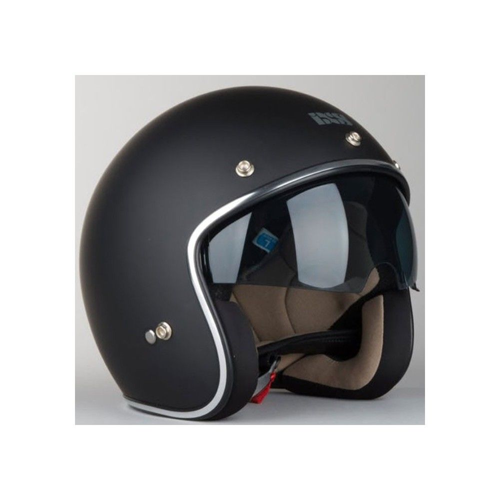 IXS casque jet vintage moto scooter HX77 noir mat