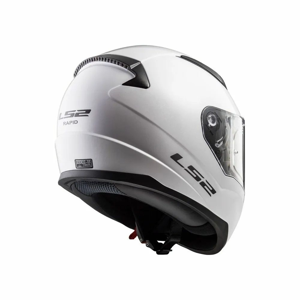 LS2 casque moto intégral FF353J RAPID MINI SOLID enfant blanc brillant