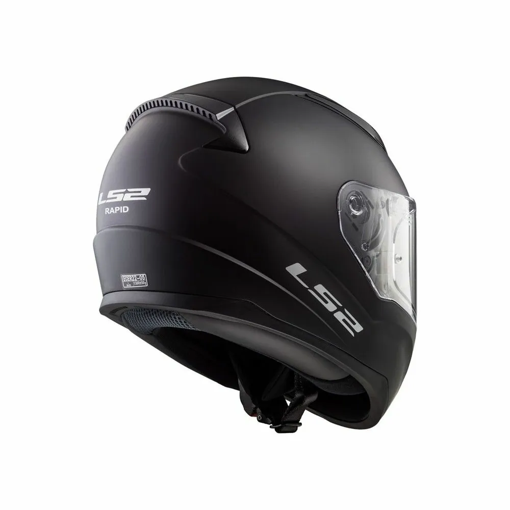 LS2 casque moto intégral FF353J RAPID MINI SOLID enfant noir mat