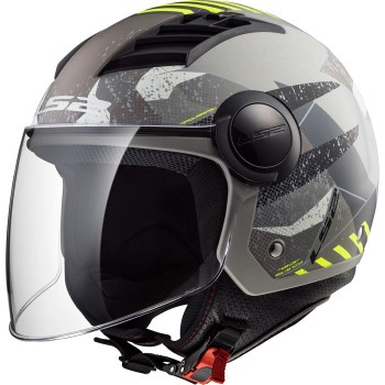 LS2 OF562 AIRFLOW CAMO jet helmet moto scooter OF562 matt titanium fluo 