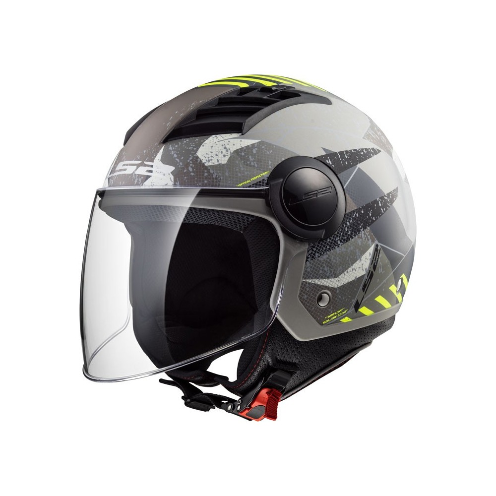 LS2 OF562 AIRFLOW CAMO jet helmet moto scooter OF562 matt titanium fluo 