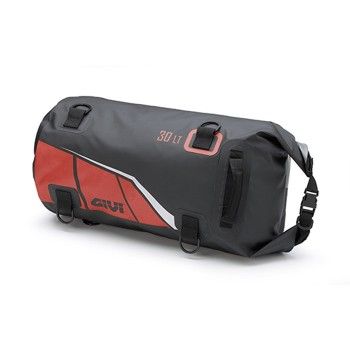 GIVI sac de selle rouleau moto scooter EA114BR étanche noir-rouge 30L