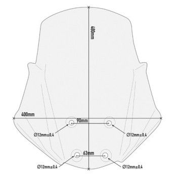 GIVI Kawasaki VERSYS X 300 2017 2020 HP windscreen D4121ST - 48cm high