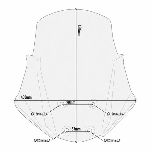 GIVI Kawasaki VERSYS X 300 2017 2020 HP windscreen D4121ST - 48cm high