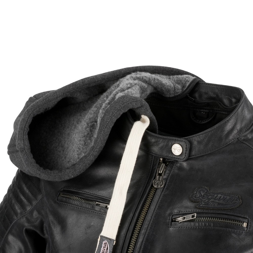 SEGURA LADY DORIAN woman vintage leather all seasons jacket black SCB1370