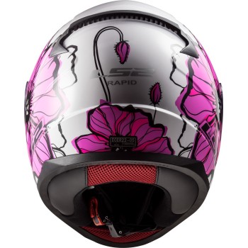 LS2 casque moto intégral FF353 RAPID POPPIES femme rose brillant