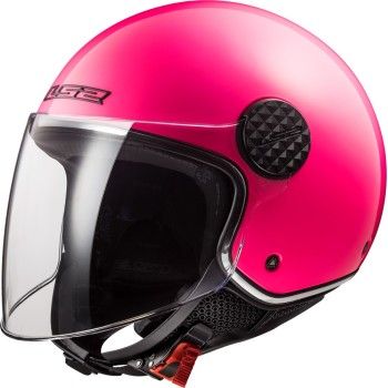 LS2 OF558 SPHERE LUX SOLID jet helmet motorcycle scooter woman gloss fluo pink