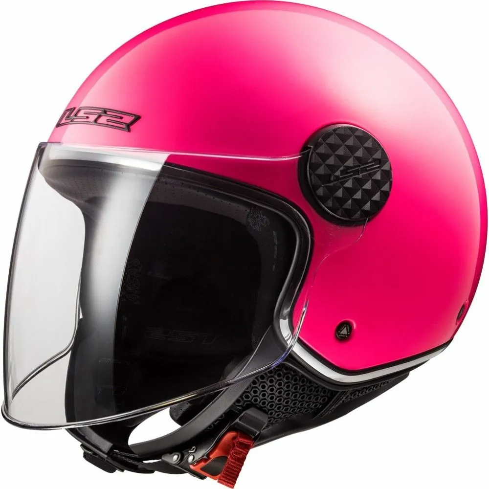 LS2 casque jet moto scooter OF558 SPHERE LUX SOLID femme rose fluo brillant