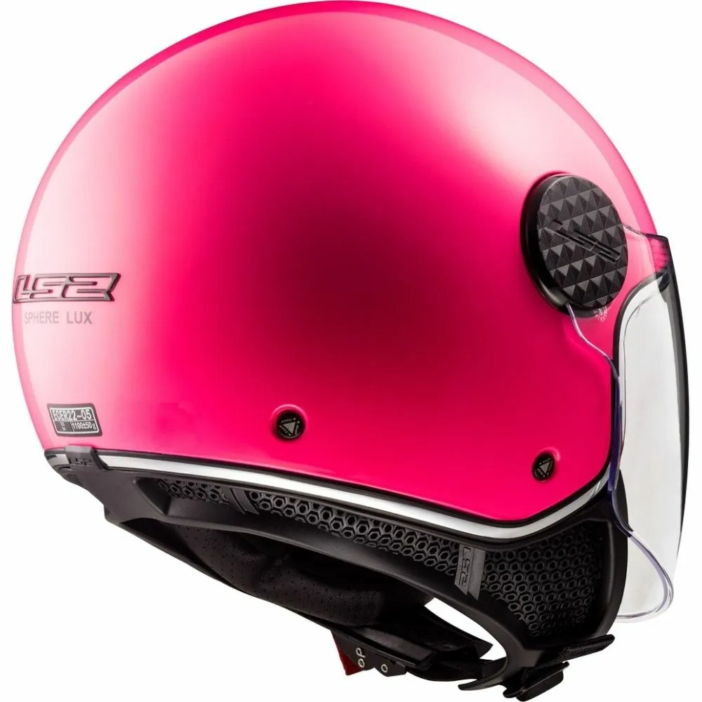 LS2 casque jet moto scooter OF558 SPHERE LUX SOLID femme rose fluo brillant