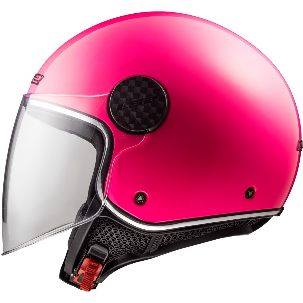 LS2 casque jet moto scooter OF558 SPHERE LUX SOLID femme rose fluo brillant