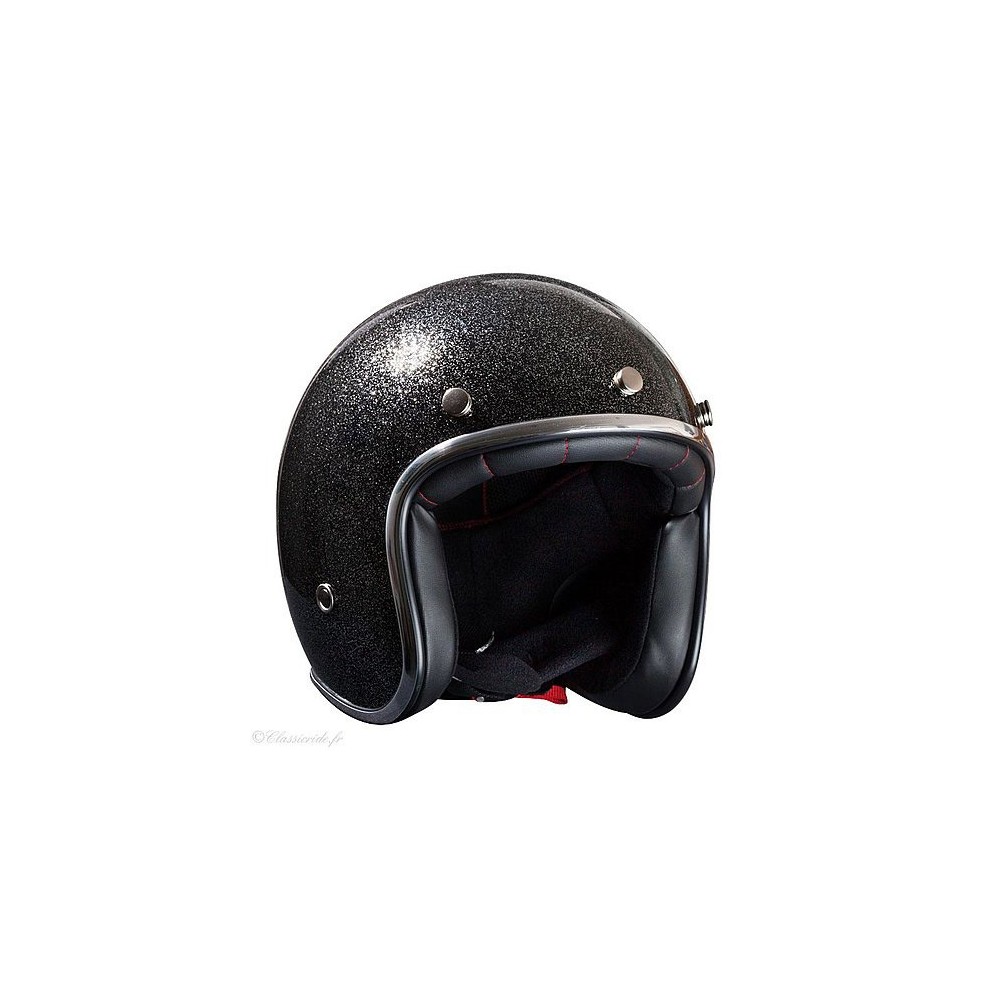 NOX vintage jet helmet moto scooter N242 GLITTER glitter black