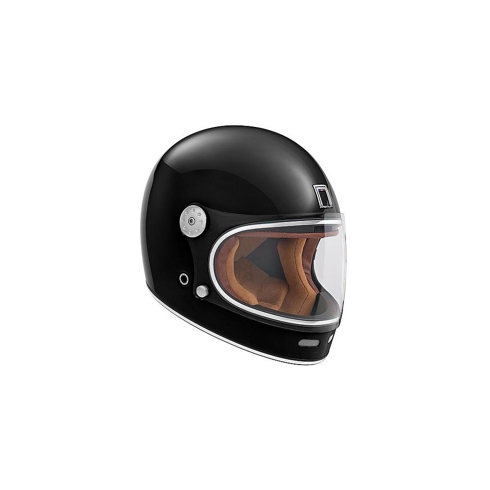 NOX casque intégral vintage FIBRE moto scooter REVENGE noir brillant