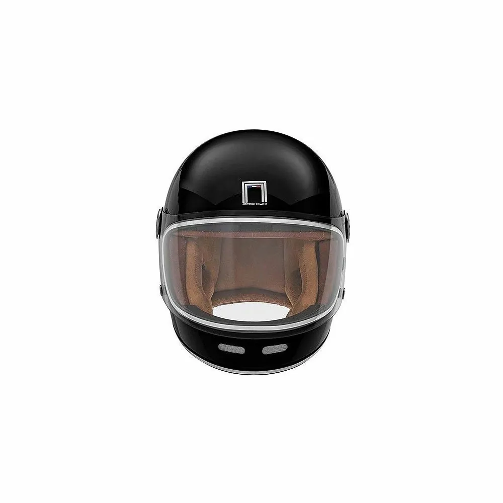 NOX casque intégral vintage FIBRE moto scooter REVENGE noir brillant