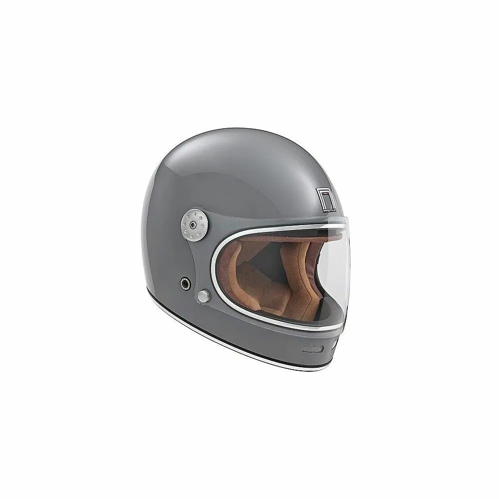 NOX casque intégral vintage FIBRE moto scooter REVENGE gris brillant