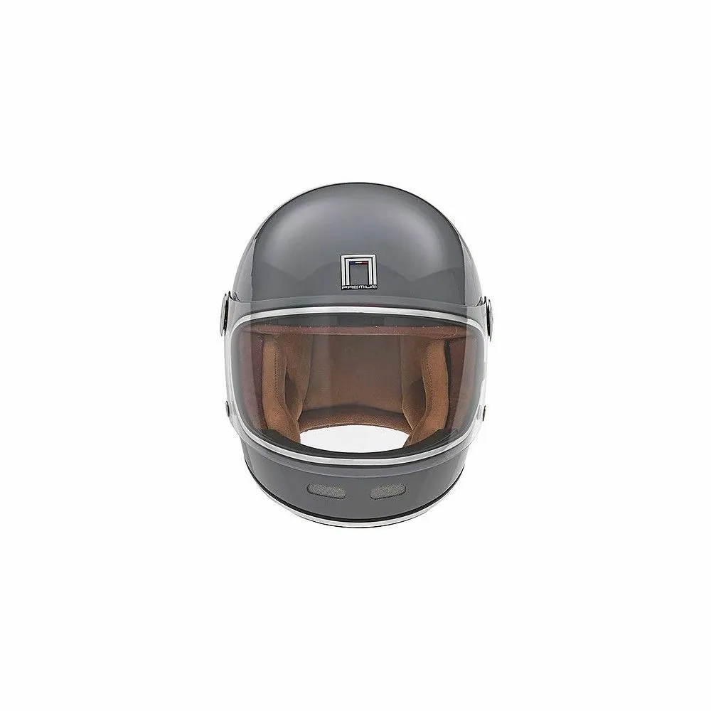 NOX casque intégral vintage FIBRE moto scooter REVENGE gris brillant