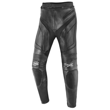 IXS pantalon moto cuir homme RACING SNIPE toutes saisons noir-blanc PROMO