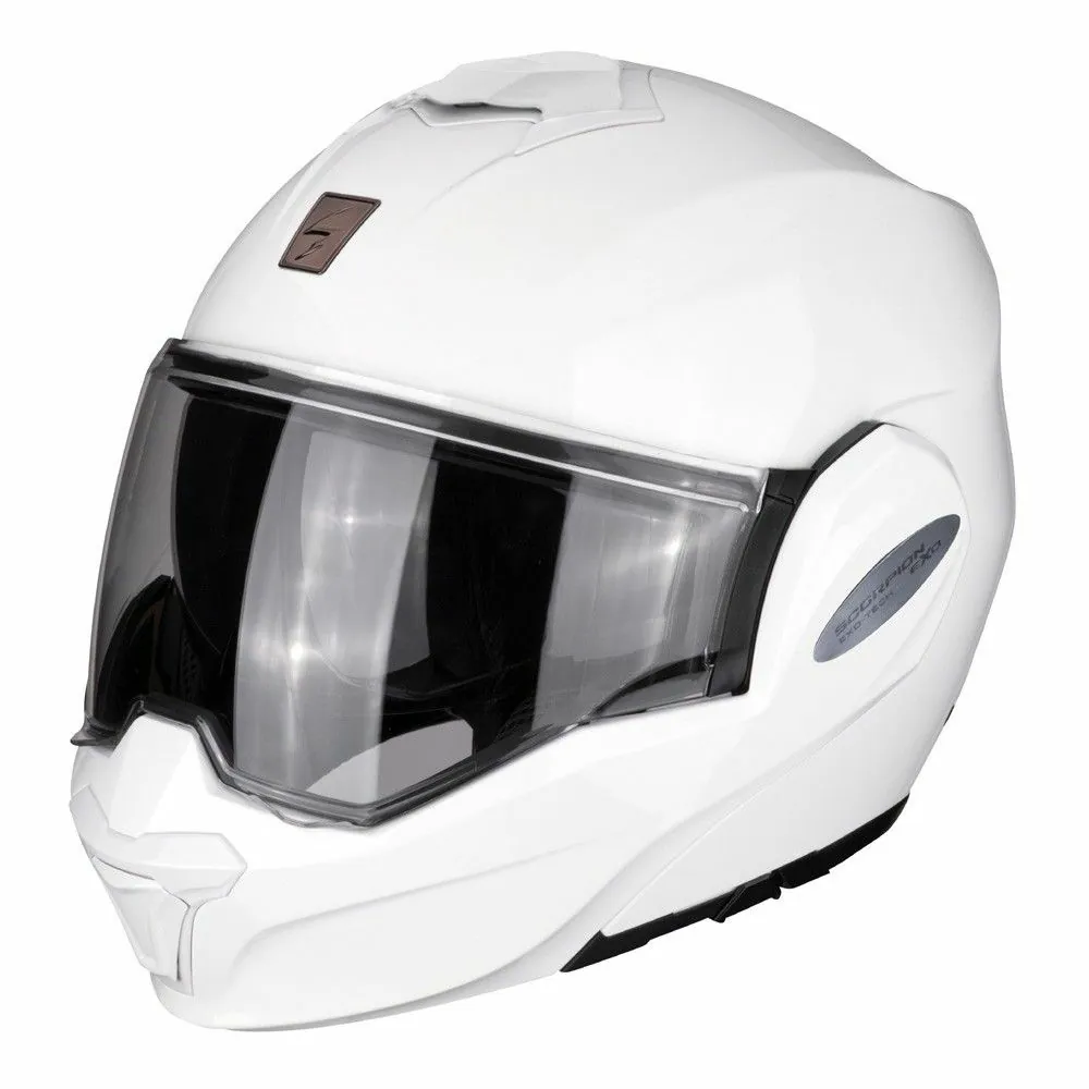 SCORPION casque intégral modulable EXO-TECH Solid Blanc métal