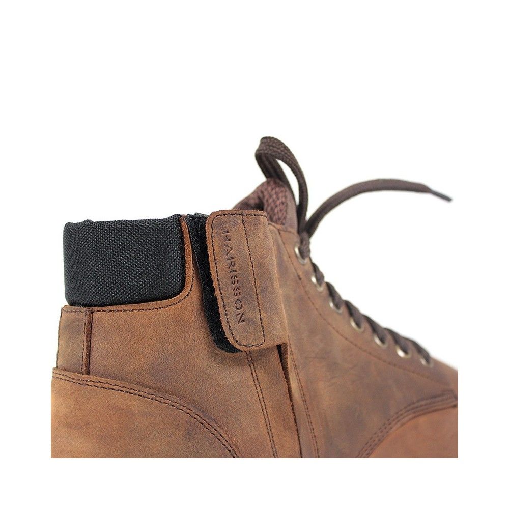 HARISSON baskets chaussures moto scooter route sport ville homme CUSTER COMMANDO étanche marron