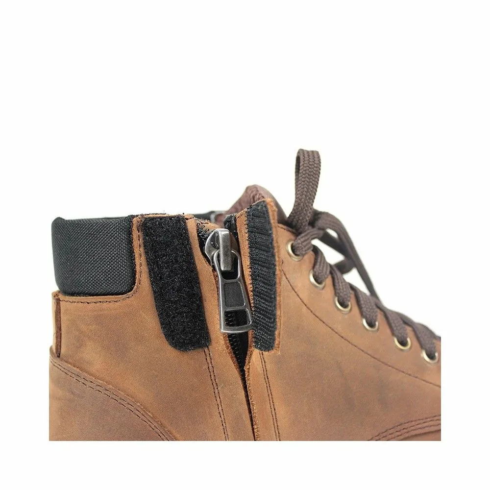 HARISSON baskets chaussures moto scooter route sport ville homme CUSTER COMMANDO étanche marron