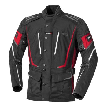 IXS motorcycle POWELL all seasons TOURING man textile waterproof jacket black-red PROMO