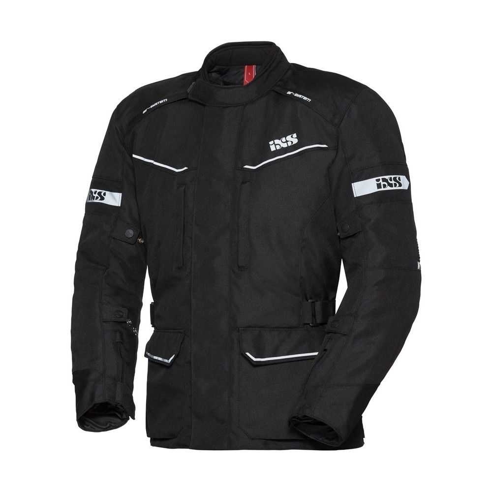 IXS motorcycle EVANS all seasons man textile waterproof jacket black-grey PROMO
