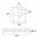 CHAFT FR SECURITY chain FR1612 L 1m - SRA - AV184