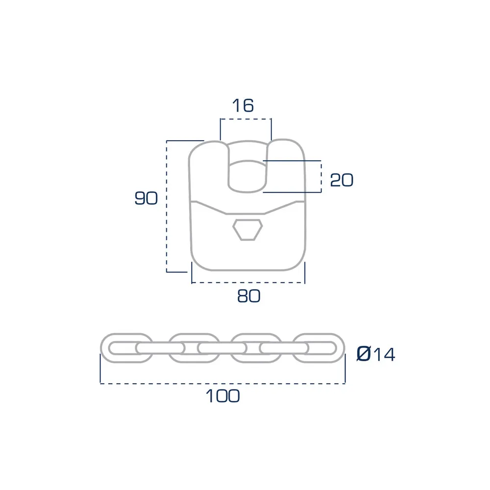CHAFT FR SECURITY chain FR1612 L 1m - SRA - AV184