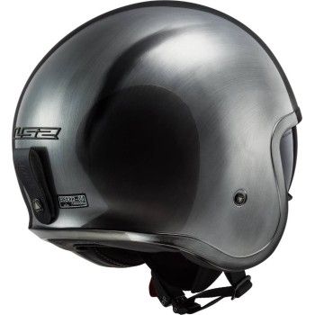 LS2 casque jet moto scooter vintage OF599 SPITFIRE JEANS titane brillant