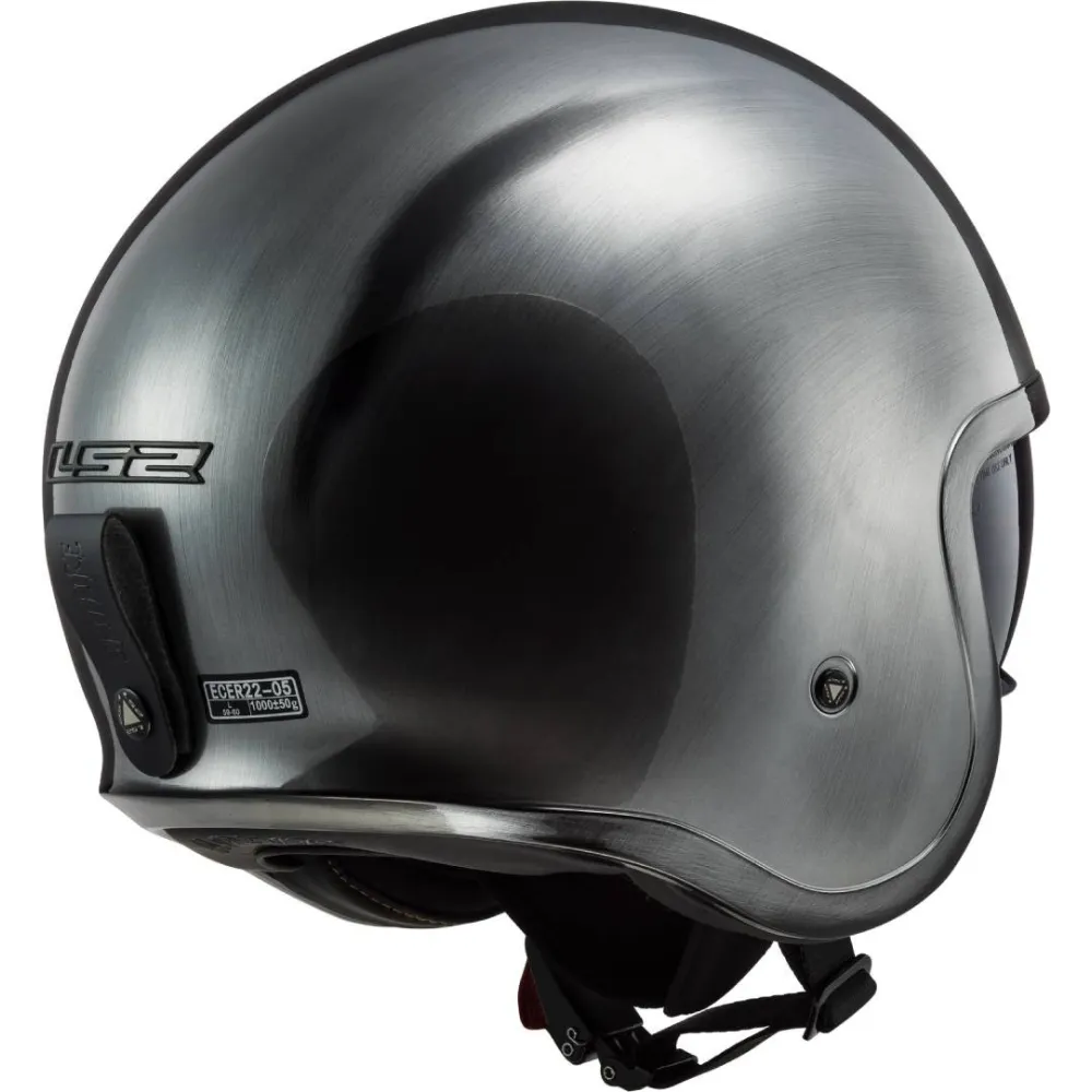LS2 SPITFIRE JEANS vintage jet helmet moto scooter OF599 gloss titanium