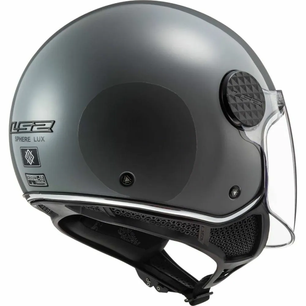 LS2 casque jet moto scooter OF558 SPHERE LUX SOLID gris nardo brillant