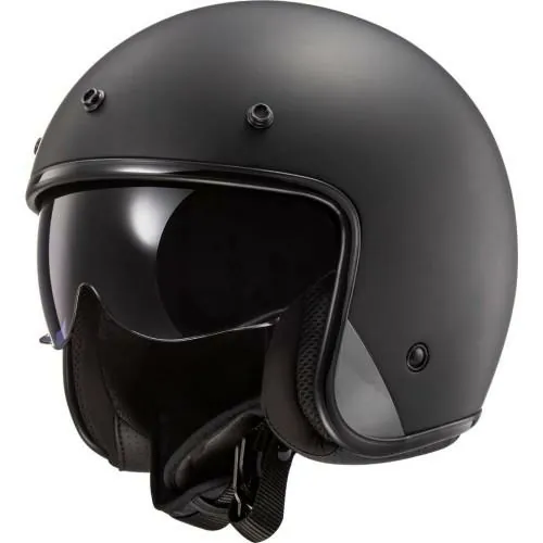 LS2 OF601 BOB SOLID vintage jet FIBER helmet moto scooter matt black