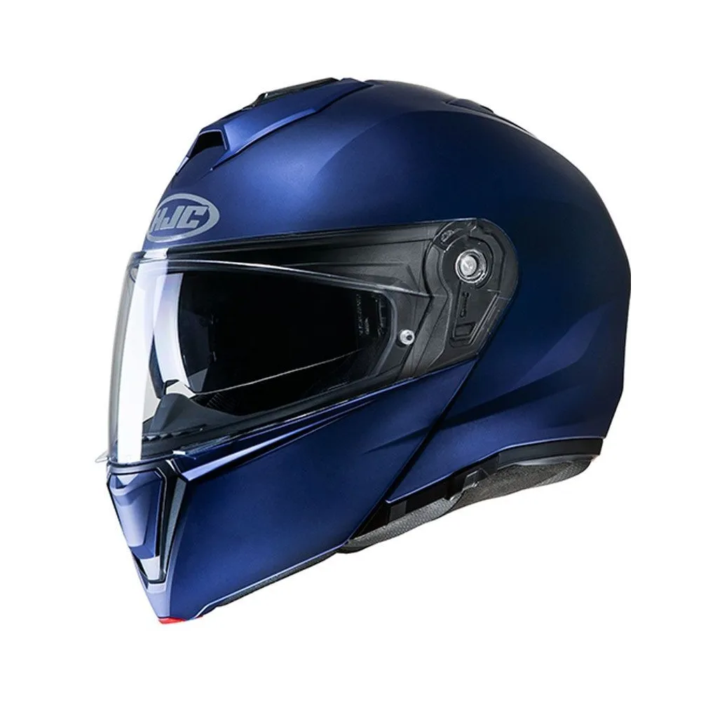 HJC casque intégral modulable en jet i90 moto scooter bleu mat métal