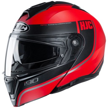 HJC integral modular in jet helmet i90 DAVAN MC-1SF motorcycle scooter matt black red
