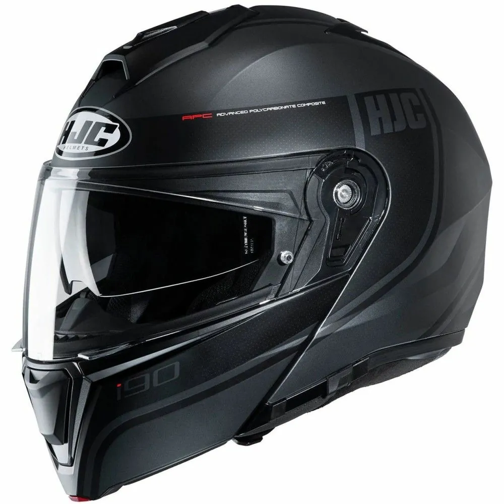 HJC casque intégral modulable en jet i90 DAVAN MC-5SF moto scooter noir gris mat