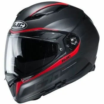 HJC casque intégral FIBRE F70 FERON MC-1SF moto scooter noir rouge mat