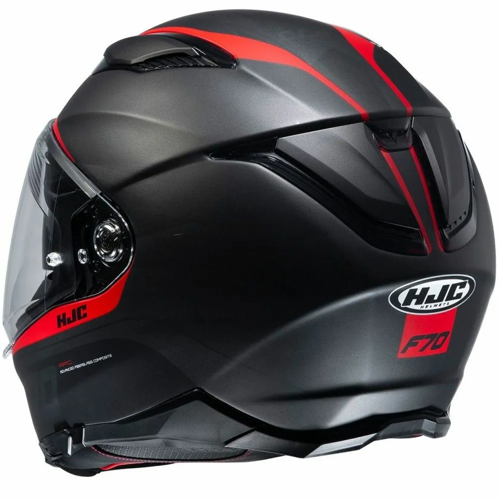 HJC casque intégral FIBRE F70 FERON MC-1SF moto scooter noir rouge mat