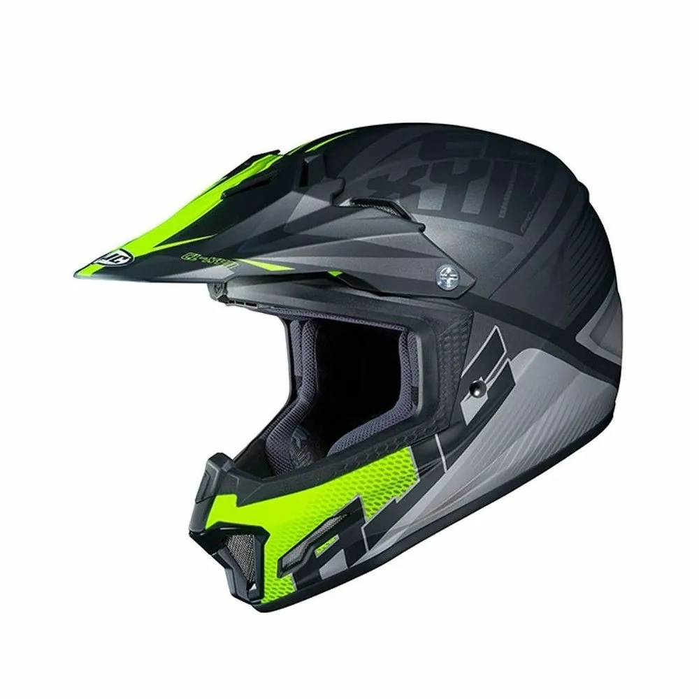 HJC casque moto cross enduro quad enfant CLXY ELLUSION MC-5SF noir gris vert mat