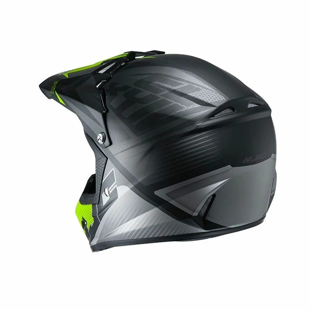 HJC casque moto cross enduro quad enfant CLXY ELLUSION MC-5SF noir gris vert mat