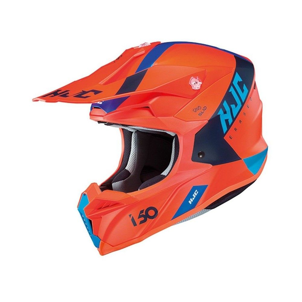 HJC casque moto cross enduro quad i50 ERASED MC-6HSF orange fluo bleu mat