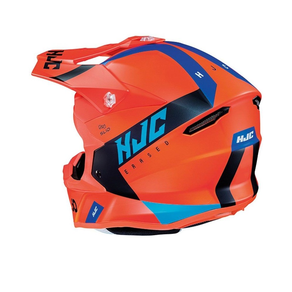 HJC casque moto cross enduro quad i50 ERASED MC-6HSF orange fluo bleu mat