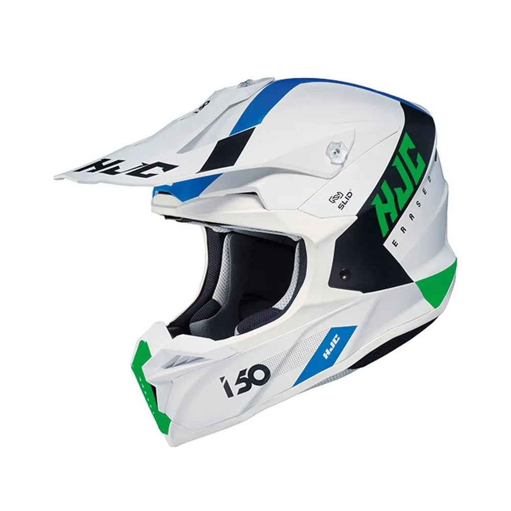 HJC i50 cross enduro quad helmet ERASED MC-24SF matt white blue green