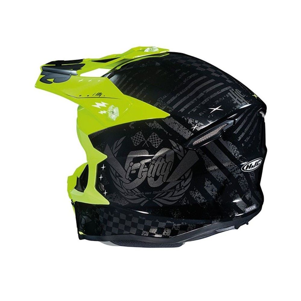 HJC i50 cross enduro quad helmet ARTAX MC-4H metal fluo black grey