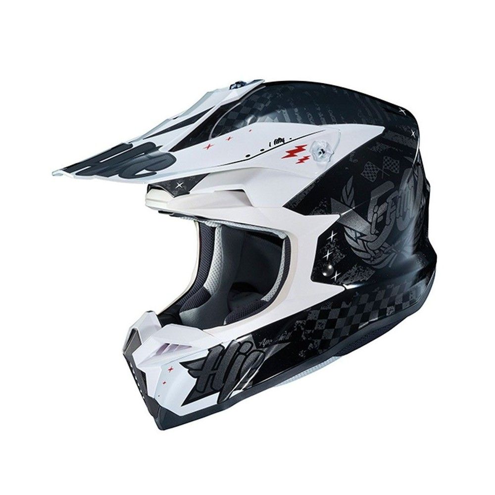 HJC casque moto cross enduro quad i50 ARTAX MC-5 blanc noir gris métal