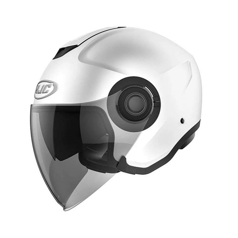 HJC casque demi jet moto scooter i40 UNI BLANC mat métal