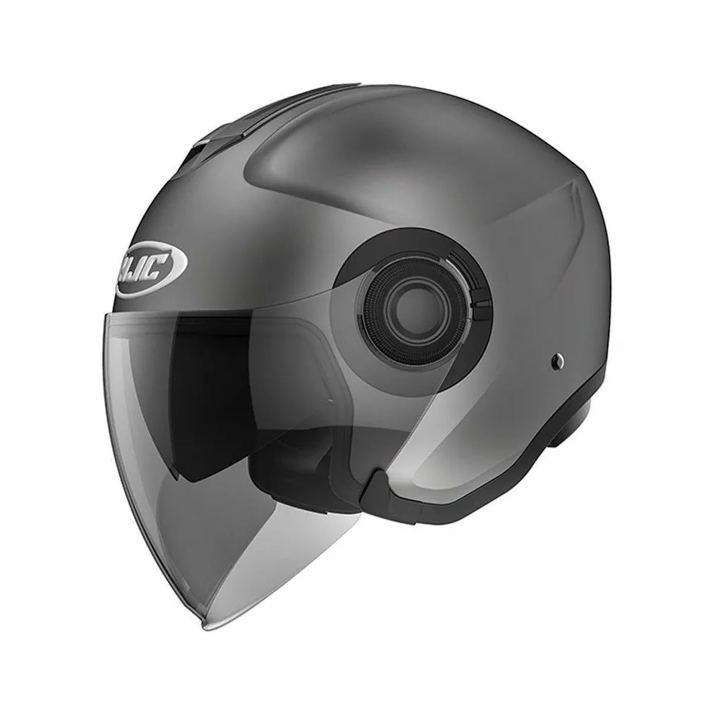 HJC casque demi jet moto scooter i40 UNI TITANE mat métal