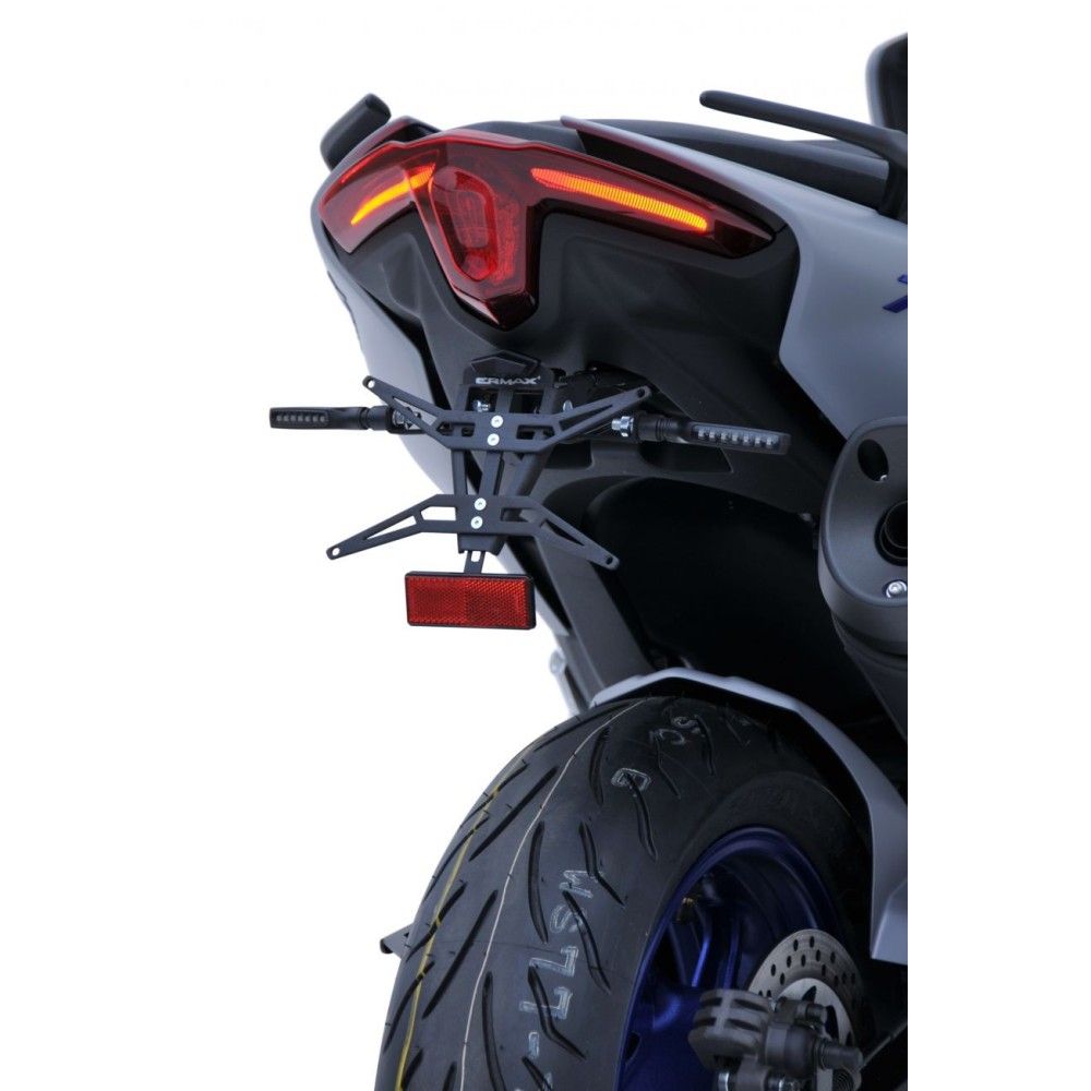 ermax yamaha TMax 560 2020 2021 support de plaque ALU noir SUPMAX EVO + platine de fixation