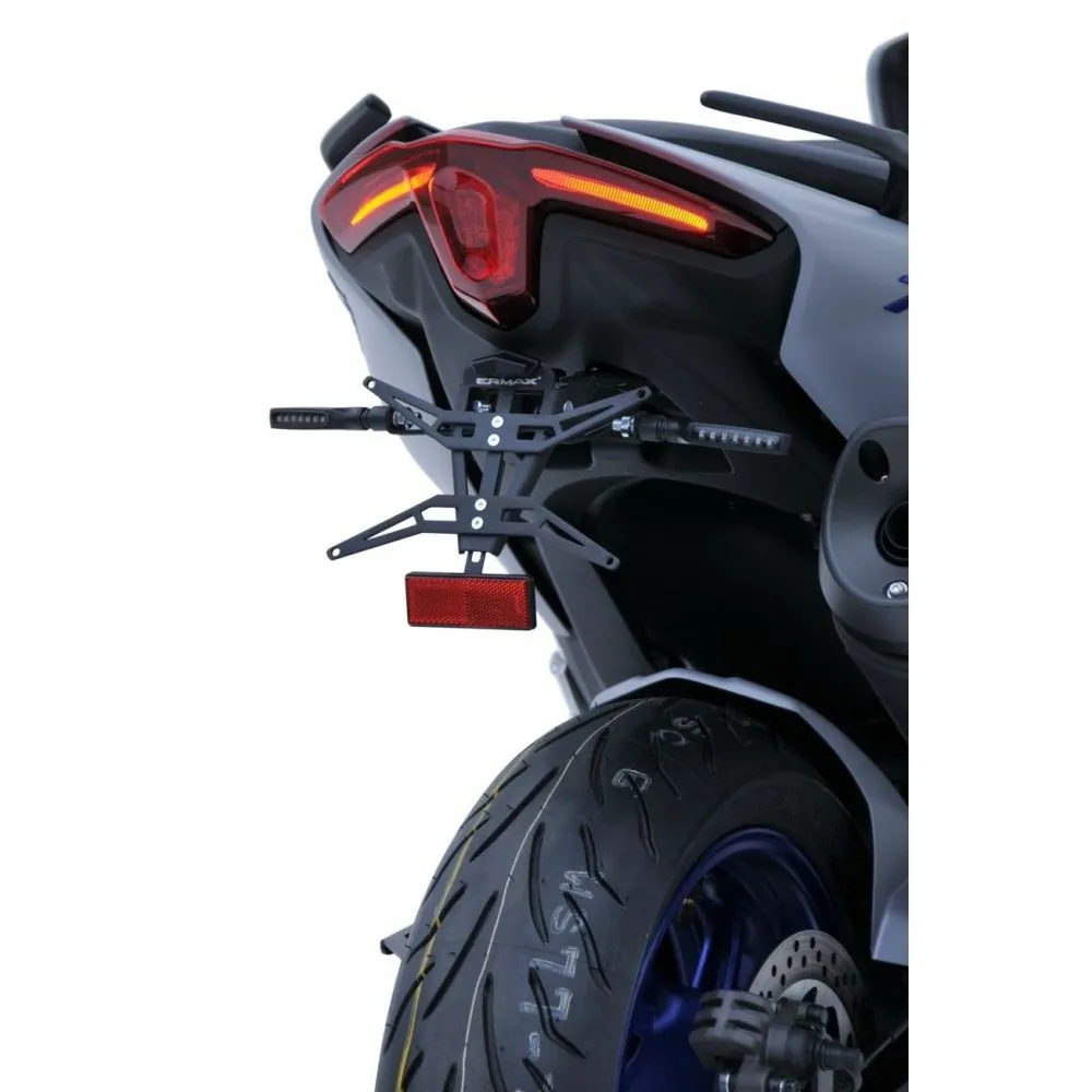 ermax yamaha TMax 560 2020 2021 support de plaque ALU noir SUPMAX EVO + platine de fixation