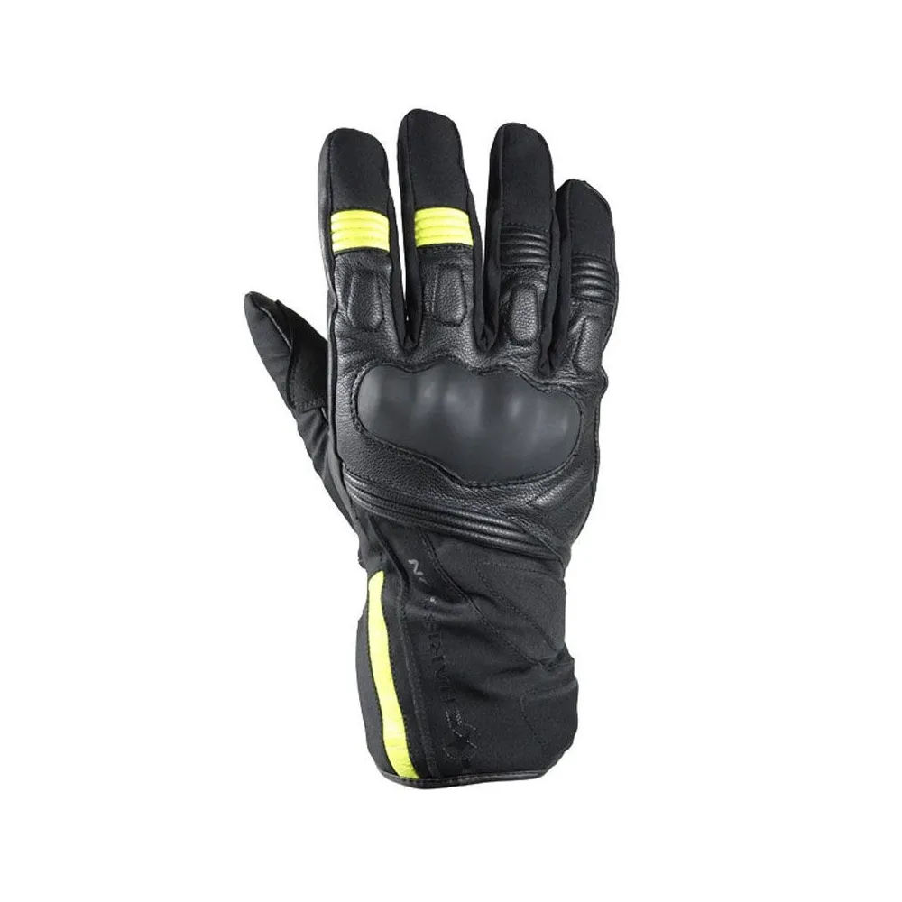 HARISSON gants cuir & textile ARLINGTON moto scooter hiver étanche homme EPI noir-jaune