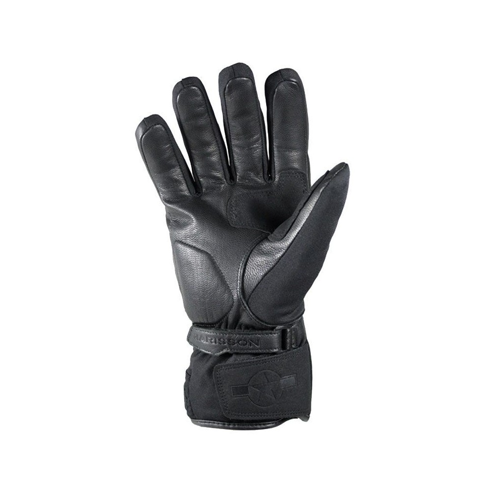 HARISSON ARLINGTON man winter motorcycle scooter waterproof leather & textile gloves EPI black-grey