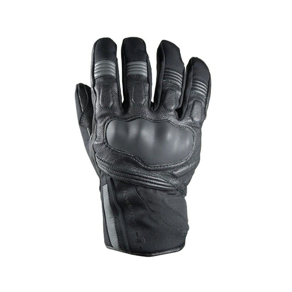 HARISSON ARLINGTON SHORT man winter motorcycle scooter waterproof leather & textile gloves EPI black-grey